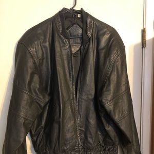 Roundtree and Yorke large leather jacket black
